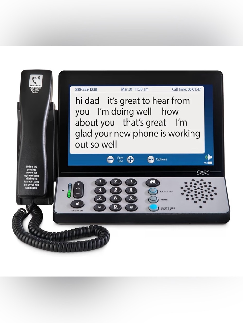 Hamilton CapTel 2400i Caption Phone w/ Touchscreen, Answer Machine, 40dB Boost